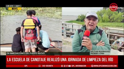 La escuela de canotaje realiz&oacute; una jornada de limpieza del r&iacute;o